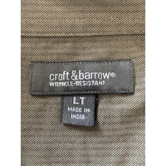 Croft & Barrow Wrinkle Resistant Mens Top Button Down Shirt Long Sleeve Size LT - Picture 7 of 9